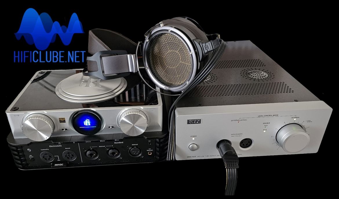 Os STAX SR-X9000, acompanhados pelo duo iFI iCAN Phantom/STAX SRM700T