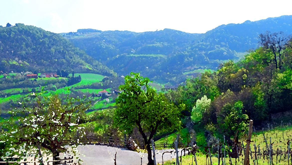 A mesma paisagem em estilo impressionista