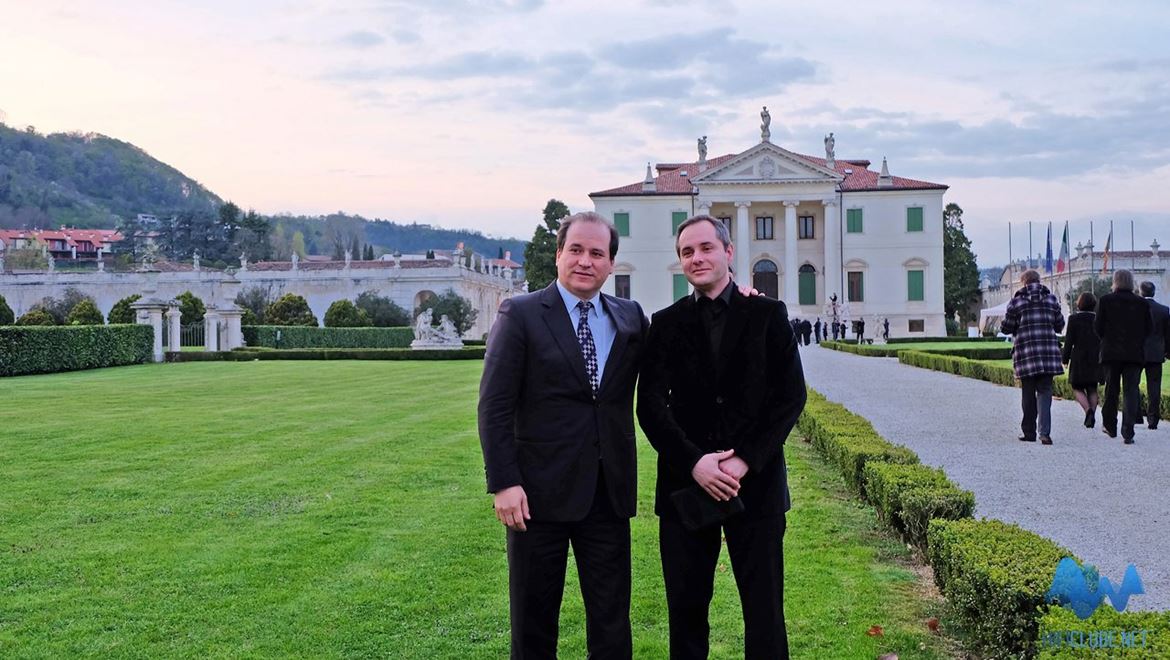 Manuel Dias e Paulo Soares (Imacustica), nos jardins da Villa Cordellina