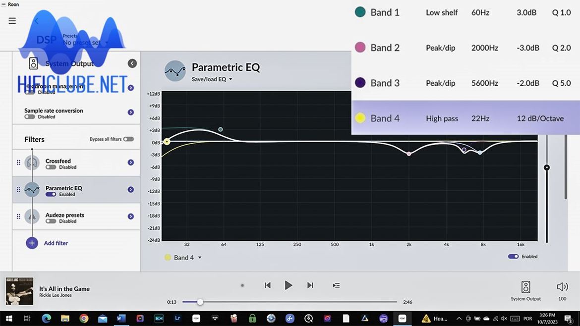 Suggested Roon equalization for the SR1b (no need for the barrels)