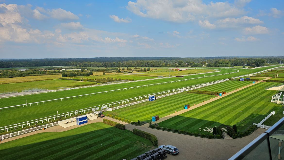 Vista do camarote da Absolute Sounds em Ascot