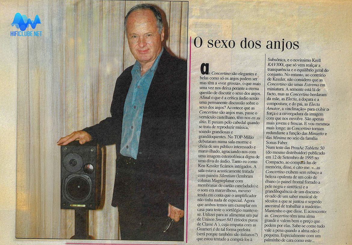 Franco Serblin showcasing the original Concertino at TOP MIlano 1995