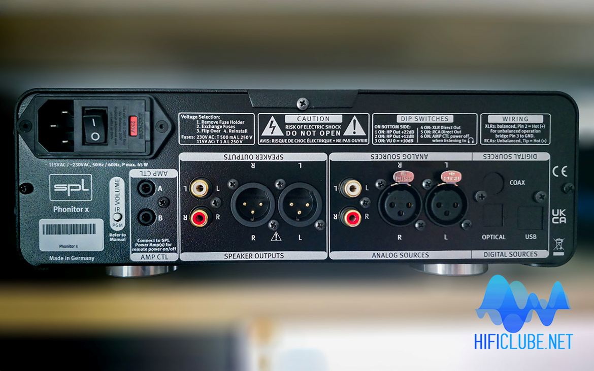 On the rear panel, there are RCA and XLR inputs (the same ones I used with the Icon), as well as RCA and XLR preamp outputs.