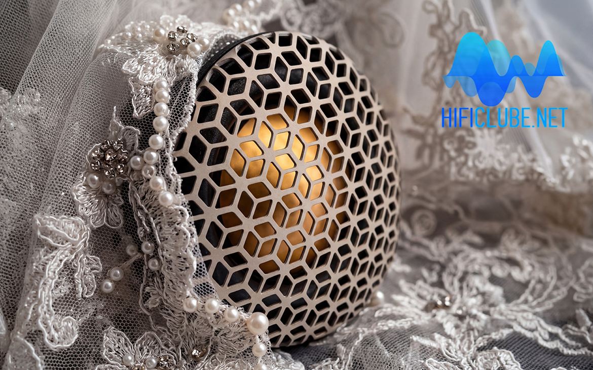 The hexagonal filigree of the tweeter's grille is as beautiful as  a bride's veil!