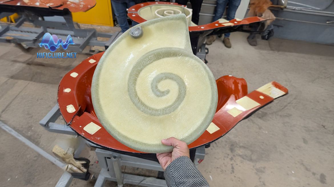 Your humble chronicler holding in hand one of the Nautilus bass section moulds.