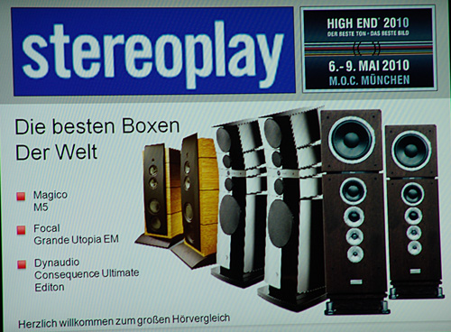 Highend 2010 - Munique - Parte 6 - Comparativo Stereoplay: Dynaudio Consequence Vs. Focal Grande Utopia Em Vs. Magico M5